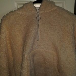 Fluffy pull over jacket